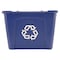 Rubbermaid Commercial 14 gal Rectangular Recycling Bin, Nickel/Satin Brass, Polyethylene FG571473BLUE - alternate 1